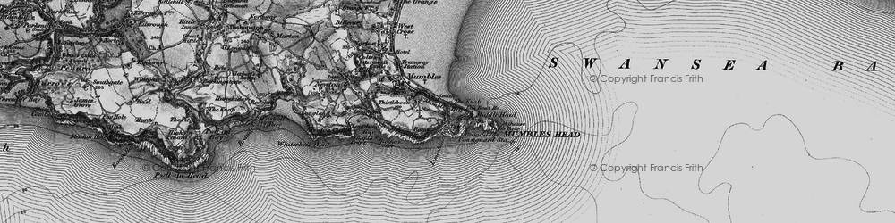 Old map of Bracelet Bay in 1897