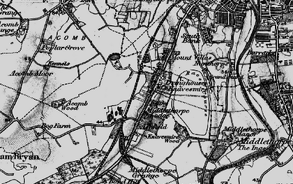 Old map of Knavesmire in 1898