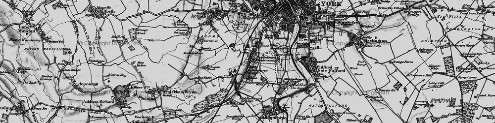 Old map of Knavesmire in 1898