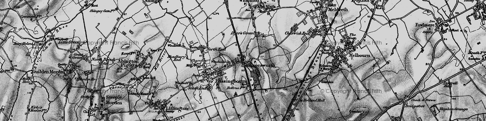 Old map of Kneesworth in 1896