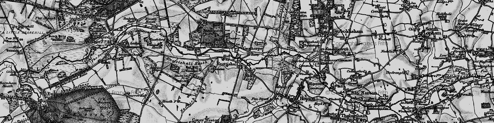Old map of Knettishall in 1898