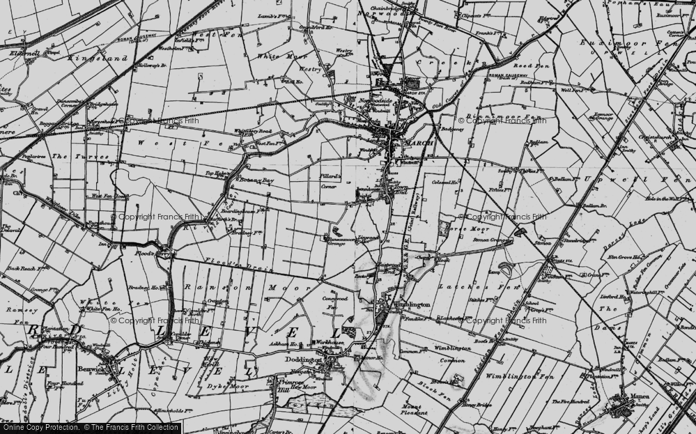 Old Map of Historic Map covering Burrow Moor in 1898