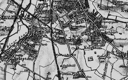 Old map of Knighton in 1899