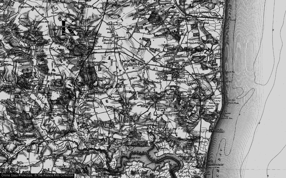 Old Map of Knodishall, 1898 in 1898