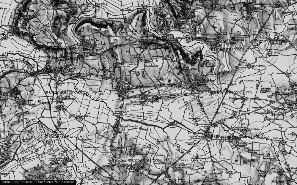 Old Map of Historic Map covering Black's Moor Hill in 1898