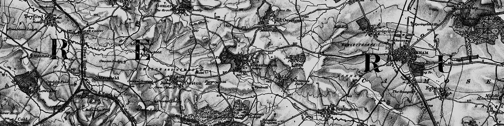 Old map of Knossington in 1899