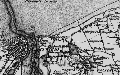 Old map of Knott End-on-Sea in 1896