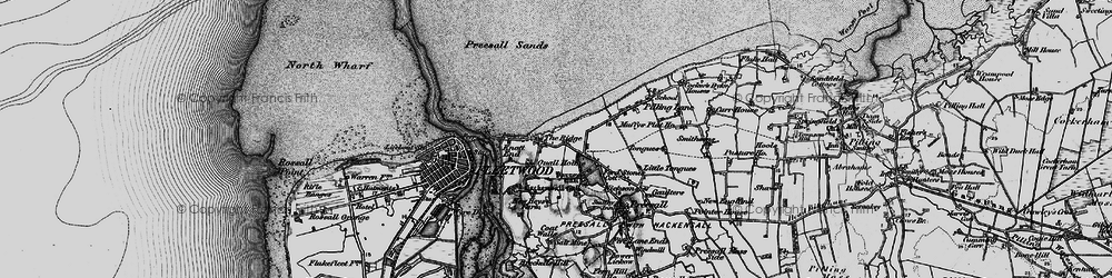Old map of Knott End-on-Sea in 1896