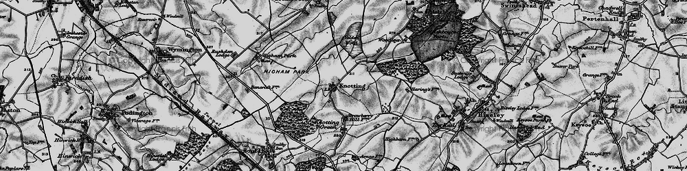 Old map of Knotting in 1898
