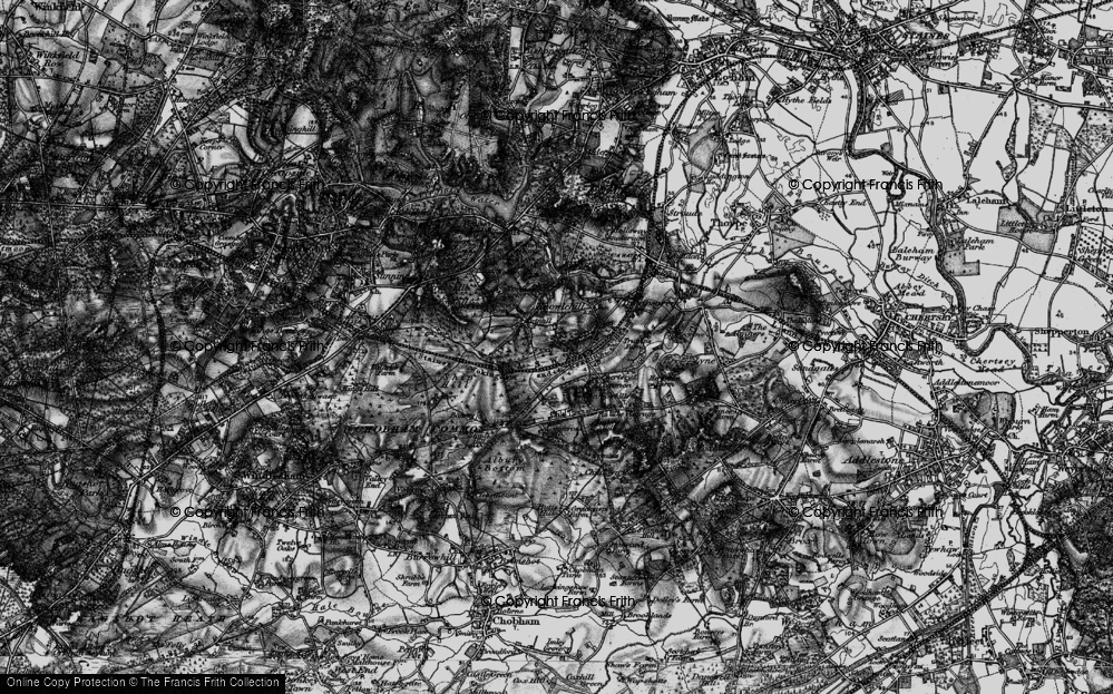 Old Map of Knowle Hill, 1896 in 1896