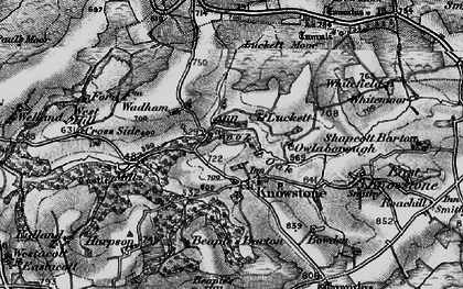 Old map of Knowstone in 1898
