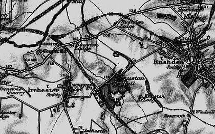 Old map of Knuston in 1898