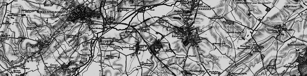 Old map of Knuston in 1898
