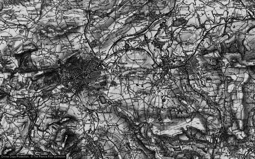 Old Map of Knuzden Brook, 1896 in 1896