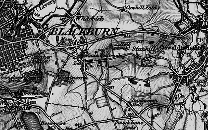 Old map of Knuzden Brook in 1896