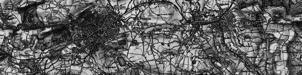 Old map of Knuzden Brook in 1896