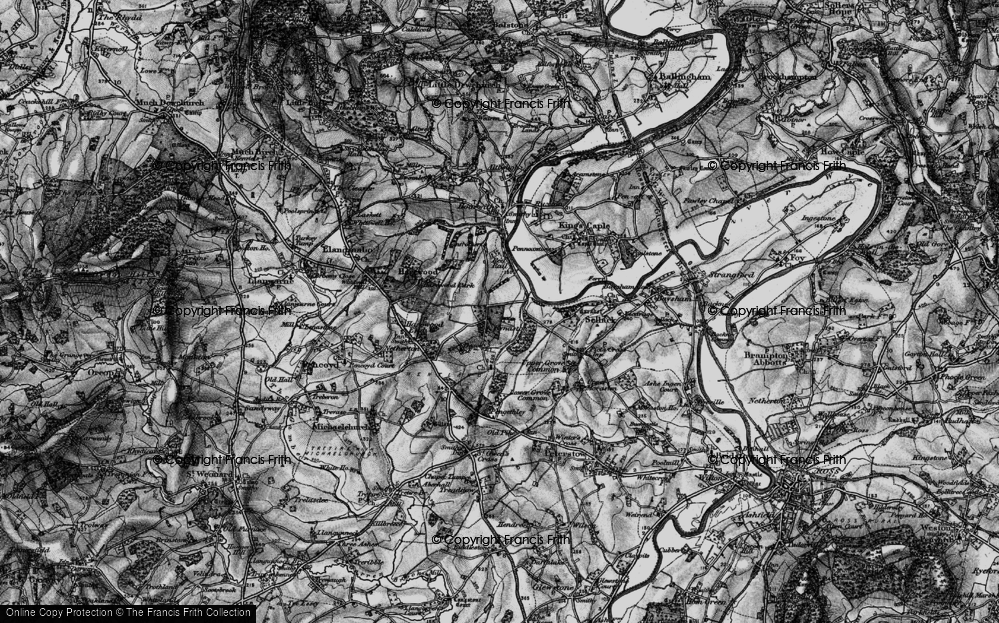 Old Map of Historic Map covering Hentland in 1896