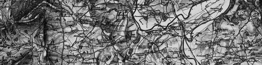 Old map of Kynaston in 1896