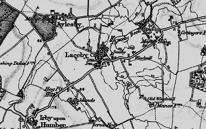 Old map of Laceby in 1895
