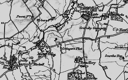 Old map of Laceby Acres in 1895