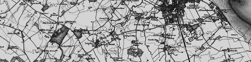 Old map of Laceby Acres in 1895