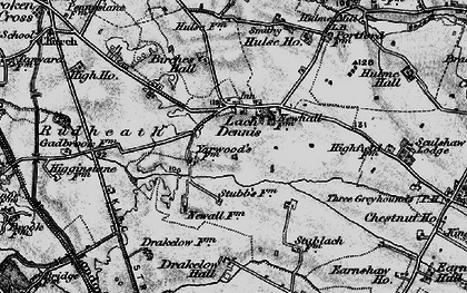 Old map of Birches Hall in 1896