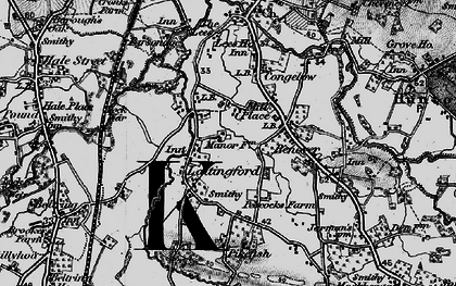 Old map of Laddingford in 1895