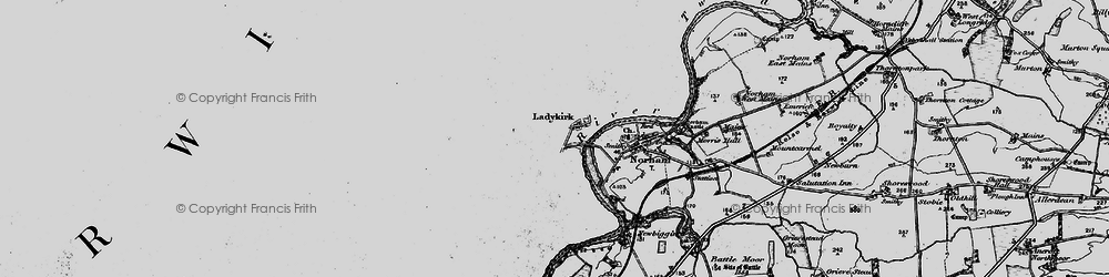Old map of Ladykirk in 1897