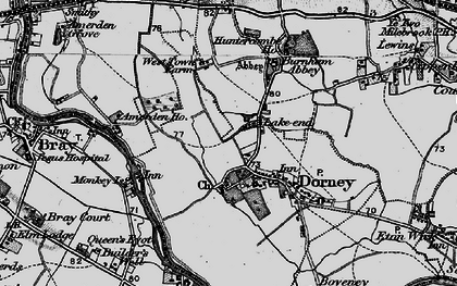 Old map of Burnham Abbey in 1896