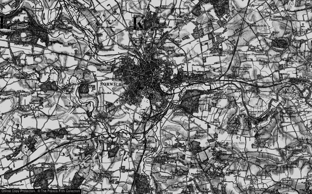 Old Map of Lakenham, 1898 in 1898
