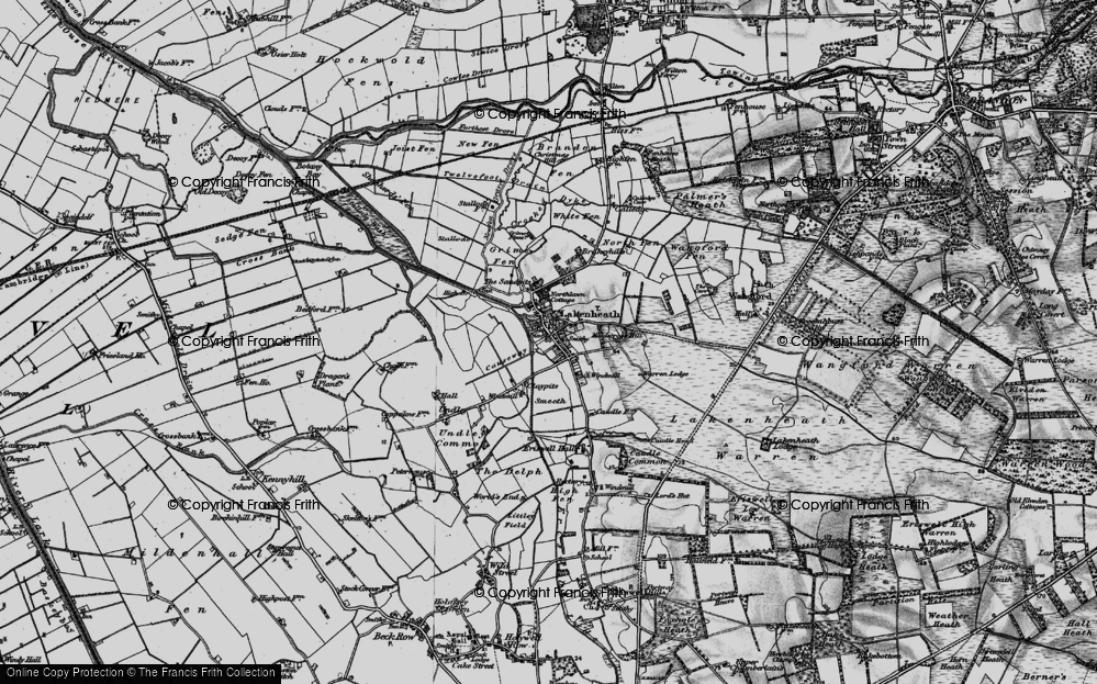Old Map of Lakenheath, 1898 in 1898