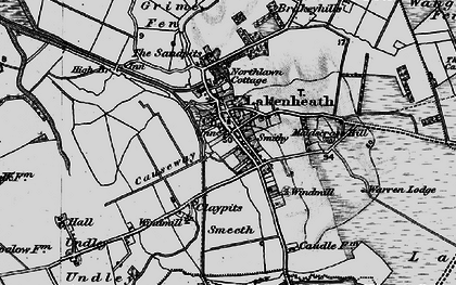 Old map of Wangford in 1898