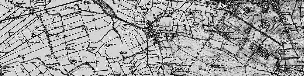 Old map of Brandon Fen in 1898