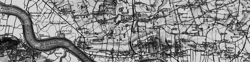 Old map of Thurrock Services in 1896