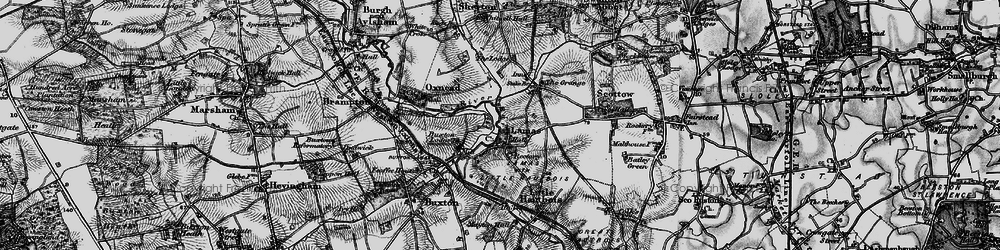 Old map of Lamas in 1898
