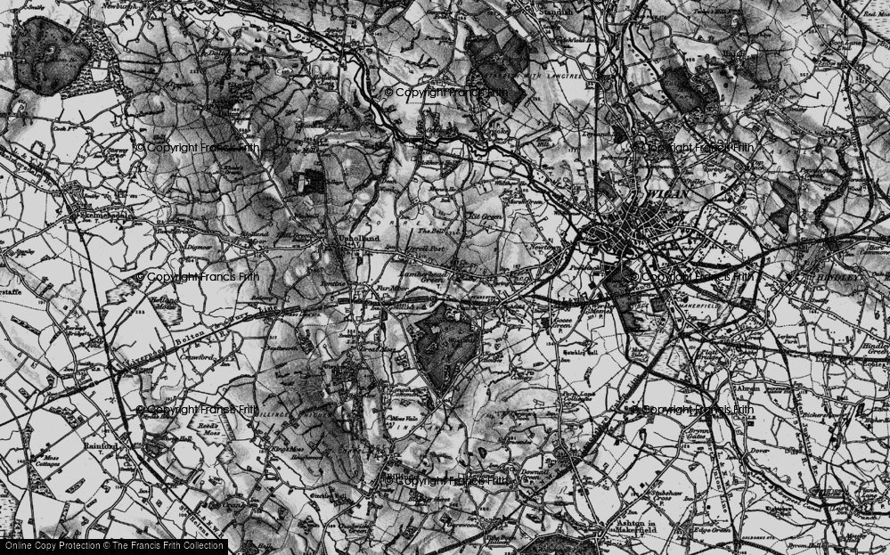 Old Map of Lamberhead Green, 1896 in 1896