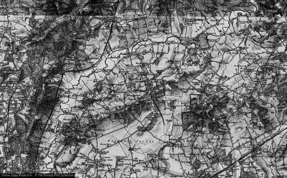 Old Map of Historic Map covering Billingsbourne in 1896