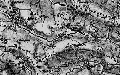 Old map of Laneast in 1895