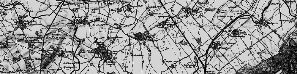 Old map of Langar Grange in 1899