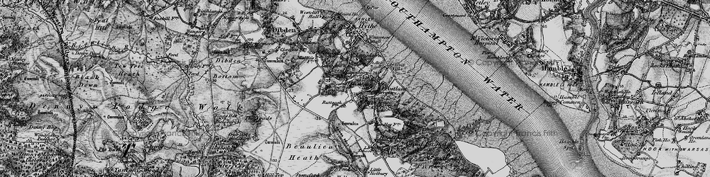 Old map of Langdown in 1895