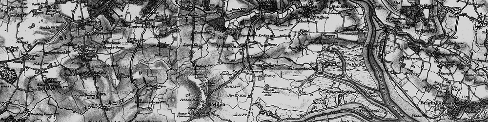 Old map of Langenhoe Hall in 1896