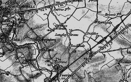 Old map of Langley Green in 1896