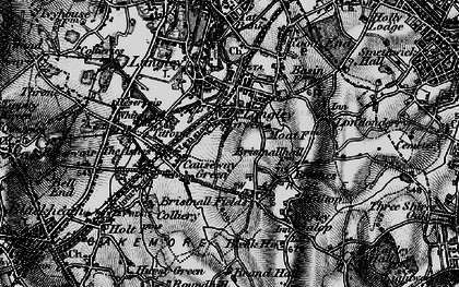 Old map of Langley Green in 1899
