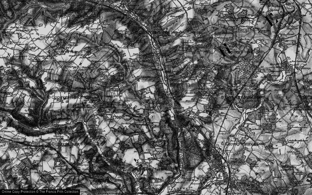 Old Map of Historic Map covering Berrybushes Wood in 1896