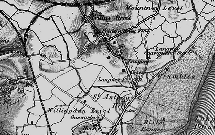 Old map of Langney Point in 1895