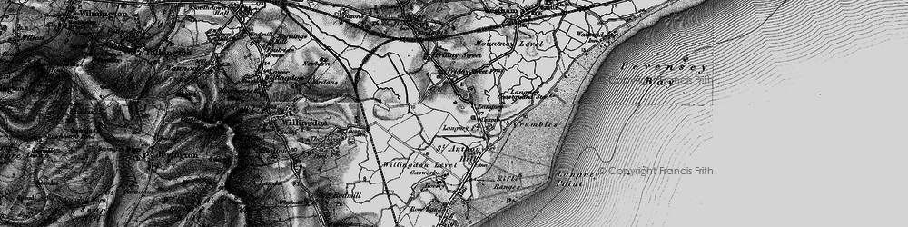 Old map of Langney Point in 1895