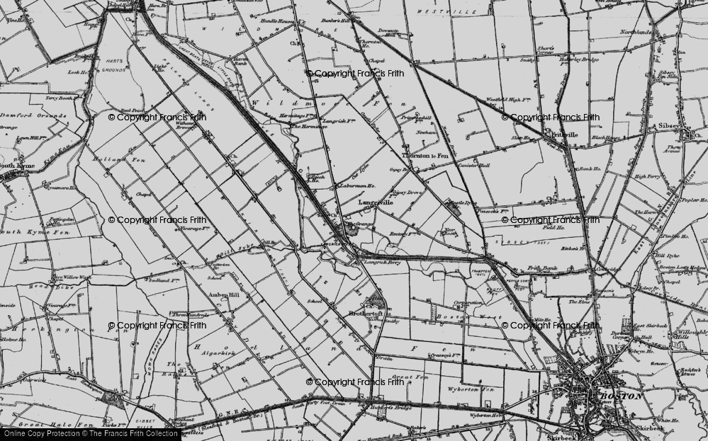 Old Map of Langrick, 1898 in 1898