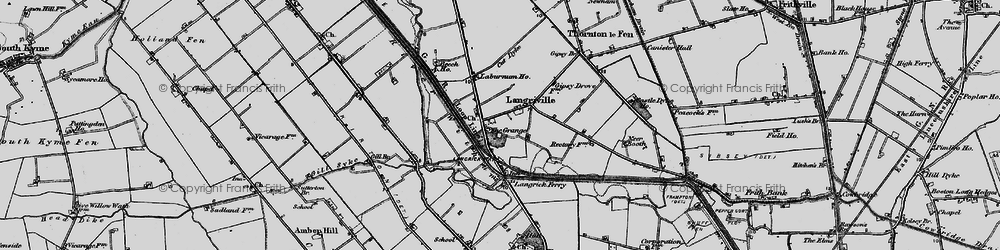 Old map of Langrick Grange in 1898