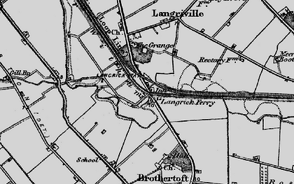 Old map of Langrick Bridge in 1898