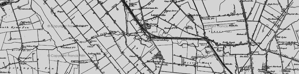 Old map of Langrick Bridge in 1898